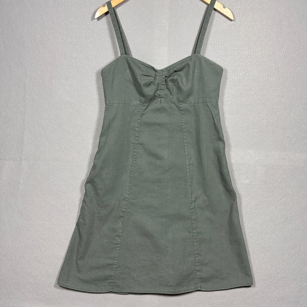 Patagonia Hemp Organic Cotton Sweetheart Mini Dress Sage Green Womens 8